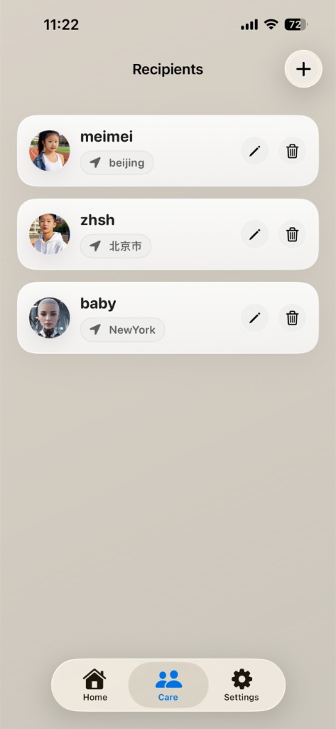 WeatherCare Recipients - Personalized care for everyone